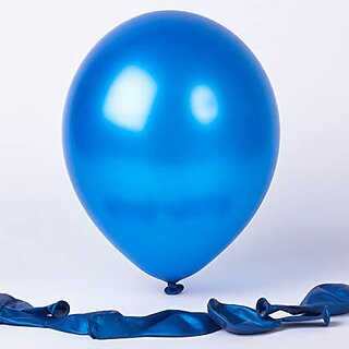 Lalantopparties Metallic Balloon Shiny Finish Birthday, Anniversary, baby surprise,Blue Pack Of 25
