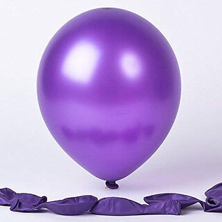 Lalantopparties Metallic Balloon Shiny Finish Birthday,Anniversary,baby surprise,Purple Pack Of 25