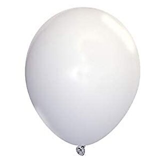 Lalantopparties Colour balloon plain solid Finish Balloon Birthday, Anniversary,White Pack Of 25