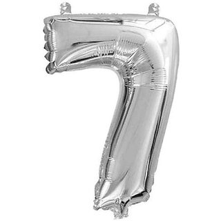 Lalantopparties Number foil balloon 16 inch 7 number party decoration,birthday,silver Pack of 1