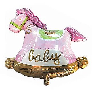 Lalantopparties Horse Shaped Foil Balloon Baby Print,Thickened balloon 75cm x 68cm Pink Pack of 1