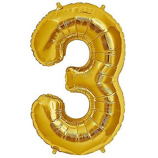 Lalantopparties Number foil balloon 16 inch 3 number party decoration,birthday,Gold Pack of 1