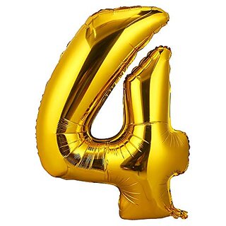 Lalantopparties Number foil balloon 16 inch 4 number party decoration,birthday,Gold Pack of 1
