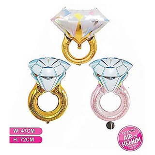 Lalantopparties Large I Do Diamond Ring Foil Balloon Engagement Balloon 47cm x 72cm pack of 1