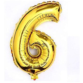 Lalantopparties Number foil balloon 16 inch 6 number party decoration,birthday,Gold Pack of 1