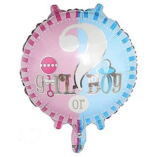 Lalantopparties Boy Or Girl Printed Foil Balloon Round 18 inch Balloon decoration,Multi Pack of 1
