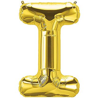 Lalantopparties Alphabets Balloon I Letter Balloon 16 inch Party Decoration,birthday,Gold Pack of 1