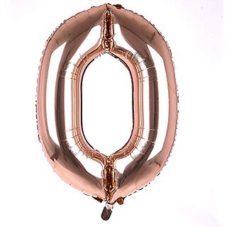 Lalantopparties Number foil balloon 16 inch 0 number party decoration,birthday,Rose Gold Pack of 1