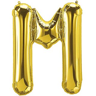 Lalantopparties Alphabets Balloon M Letter Balloon 16 inch Party Decoration,birthday,Gold Pack of 1