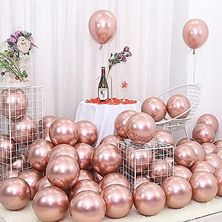 Lalantopparties Chrome Balloons Latex 12 Inch birthday decoration,anniversary,Rose Gold 20 Pack of 1