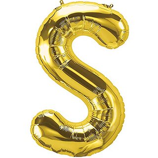 Lalantopparties Alphabets Balloon S Letter Balloon 16 inch Party Decoration,birthday,Gold Pack of 1