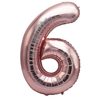 Lalantopparties Number foil balloon 32 inch 6 number party decoration,birthday,Rose Gold Pack of 1
