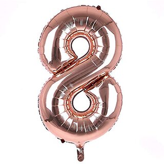Lalantopparties Number foil balloon 32 inch 8 number party decoration,birthday,Rose Gold Pack of 1