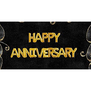 Lalantopparties Happy anniversary Letter Foil Balloon Alphabet Balloon Party Gold Pack of 1