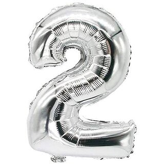 Lalantopparties Number foil balloon 32 inch 2 number party decoration,birthday,Silver Pack of 1