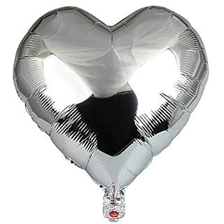 Lalantopparties Heart Shape Mylar Helium Foil Balloon 18 inch Birthday decoration Silver Pack of 1