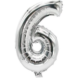 Lalantopparties Number foil balloon 32 inch 6 number party decoration,birthday,Silver Pack of 1