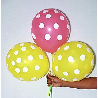Lalantopparties Polka Dot Balloon Spotty Balloon Party Decoration, Yellow 10 pc Pack Of 1