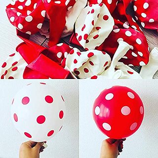 Lalantopparties Polka Dot Balloon Spotty Balloon Party Decoration, Red 10 pc Pack Of 1