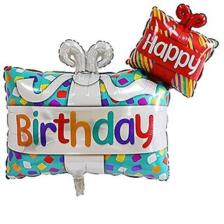 Lalantopparties Happy Birthday Present Foil Balloon 42 inch birthday decoration,Pack of 1