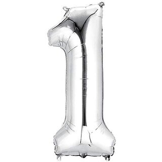Lalantopparties Number foil balloon 40 inch 1 number party decoration,birthday,Silver Pack of 1