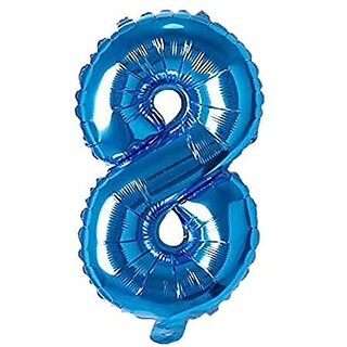 Lalantopparties Number foil balloon 16 inch 8 number party decoration,birthday,Blue Pack of 1