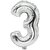 Lalantopparties Number foil balloon 16 inch 3 number party decoration,birthday,silver Pack of 1