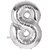 Lalantopparties Number foil balloon 16 inch 8 number party decoration,birthday,silver Pack of 1