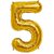 Lalantopparties Number foil balloon 16 inch 5 number party decoration,birthday,Gold Pack of 1