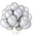 Lalantopparties Metallic Balloons Latex 9 inch birthday decoration, anniversary, Silver 35 Pack of 1