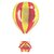 Lalantopparties Parachute shape Foil Balloon 32 inch birthday decoration, Multi pack of 1