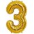 Lalantopparties Number foil balloon 32 inch 3 number party decoration,birthday,Gold Pack of 1