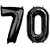 Lalantopparties Number foil balloon 16 inch 70 number party decoration,birthday,Black Pack of 1