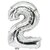 Lalantopparties Number foil balloon 32 inch 2 number party decoration,birthday,Silver Pack of 1