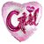 Lalantopparties 3D Baby Girl Printed Foil Balloon heart shape pink 32 inch Balloon Multi Pack of 1