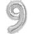 Lalantopparties Number foil balloon 32 inch 9 number party decoration,birthday,Silver Pack of 1