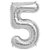 Lalantopparties Number foil balloon 40 inch 5 number party decoration,birthday,Silver Pack of 1