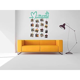 Khush Its Amazing Home Decor Wood Sea Green Moments Picture Photo Frame for Wall Decor Photos Artworks Prints Multi Pictures Organizer & Hanging Display Frames with Wood Clips