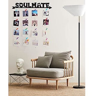 Khush Its Amazing Wood Soulmate Hanging Photo Display, DIY Picture Photo Frame Collage Set Includes Multi colour Clips