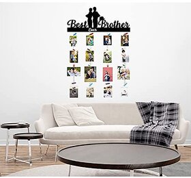 Khush Its Amazing Wood Moments Hanging Photo Display, DIY Picture Photo Frame Collage Set Includes Multi colour Clips (Best Ever Brother)