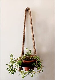 Khush Its Amazing Wood Hanging Planter Shelf Plant Hanger Decorative Flower Pot Rack with Rope Home Decor Hanging Planter ( 1 Pot Black Planter)