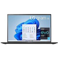 LG Gram 16 Intel Evo 11th Gen i7 Thin , Light Laptop 2K+ IPS 16:10 Display 16 GB RAM/ 512 GB SSD/ Windows 11 / Iris Xe Graphics/ Thunderbolt 4 USC -C x 2 / 1.19 kg Black/ 3Yr Warranty 16Z90P