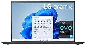 LG Gram 16 Intel Evo 11th Gen i7 Thin , Light Laptop 2K+ IPS 16:10 Display 16 GB RAM/ 512 GB SSD/ Windows 11 / Iris Xe Graphics/ Thunderbolt 4 USC -C x 2 / 1.19 kg Black/ 3Yr Warranty 16Z90P