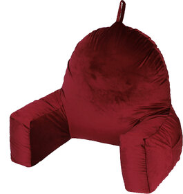Flipon Bearust Back Supprot Pillow  Soft Velvet Outer Cover With Inner Cover and Zipper Watching T.v/ Working/ Gaming