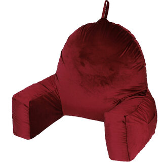 Flipon Bearust Back Supprot Pillow  Soft Velvet Outer Cover With Inner Cover and Zipper Watching T.v/ Working/ Gaming