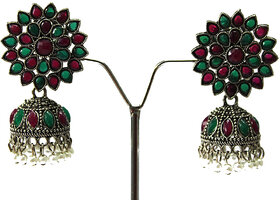 S L GOLD 1 Gram Micro Plated Bhavana Earring E14