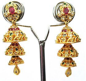 S L GOLD 1 Gram Micro Plated Ramba Earring E13