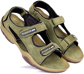 Shoeson Mens Green Slip on Sandal