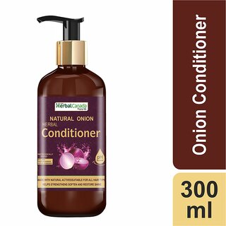 Herbal Canada Natural Onion Conditioner ( Including Onion, Aloevera , Heena , Neem ) - 300 ml