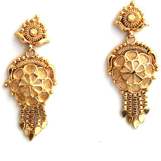 S L GOLD 1 Gram Micro Plated Flower Design Earring E1